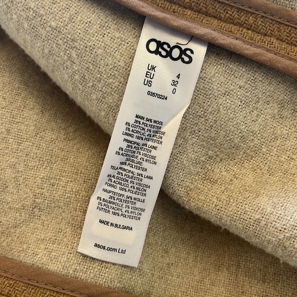 ASOS Oatmeal Belted Wrap Coat (US 0) - Picture 8 of 9